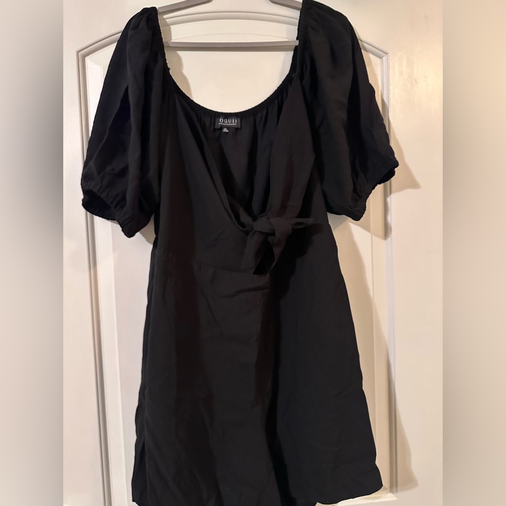 Tie Bodice Black Short Sleeve Romper